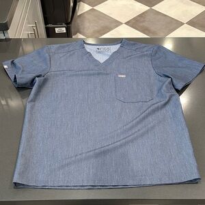 Men's FIGS Scrub Top Heather Denim (L)